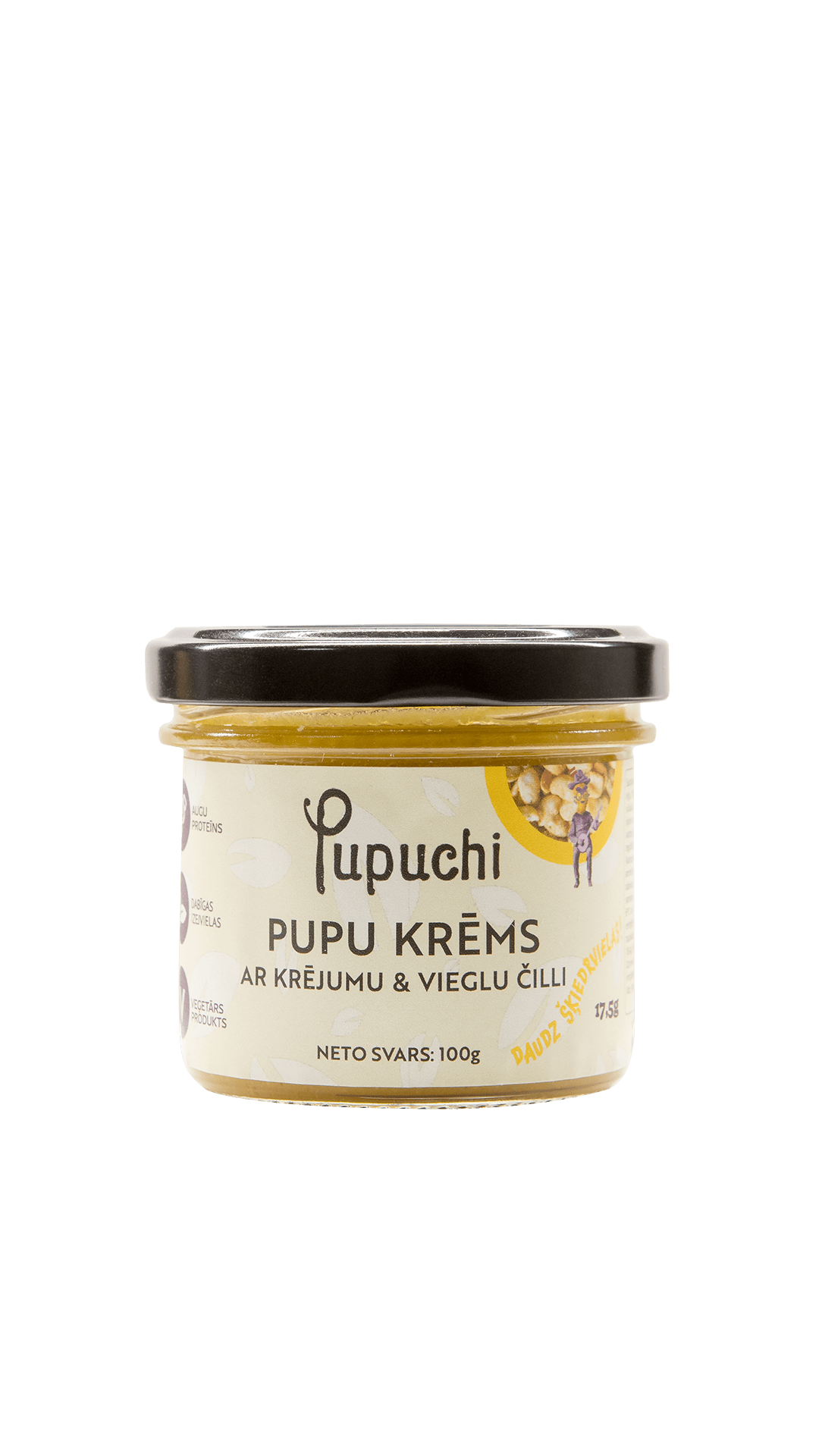 Bean cream with cream and mild chili Pupuchi